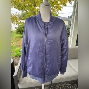 Steve Madden Satin Lavender Bomber Jacket